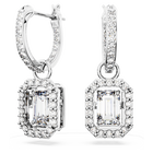 swarovski una drop earrings octagon cut white rhodium plated