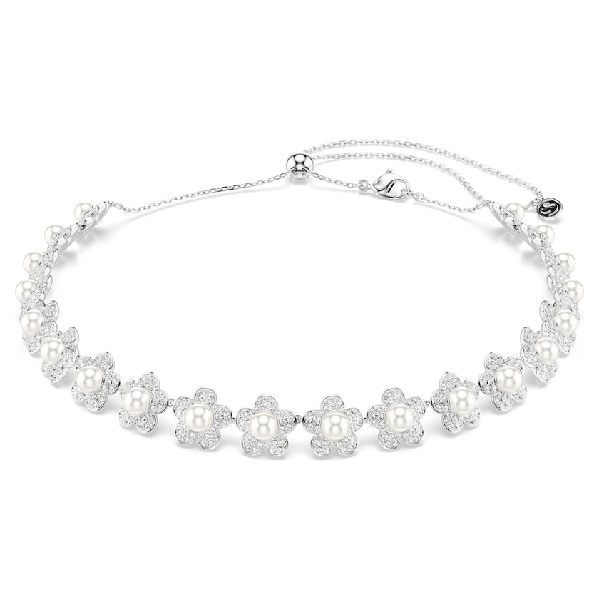 ariana grande x swarovski choker  crystal pearl  round cut  white  rhodium plated