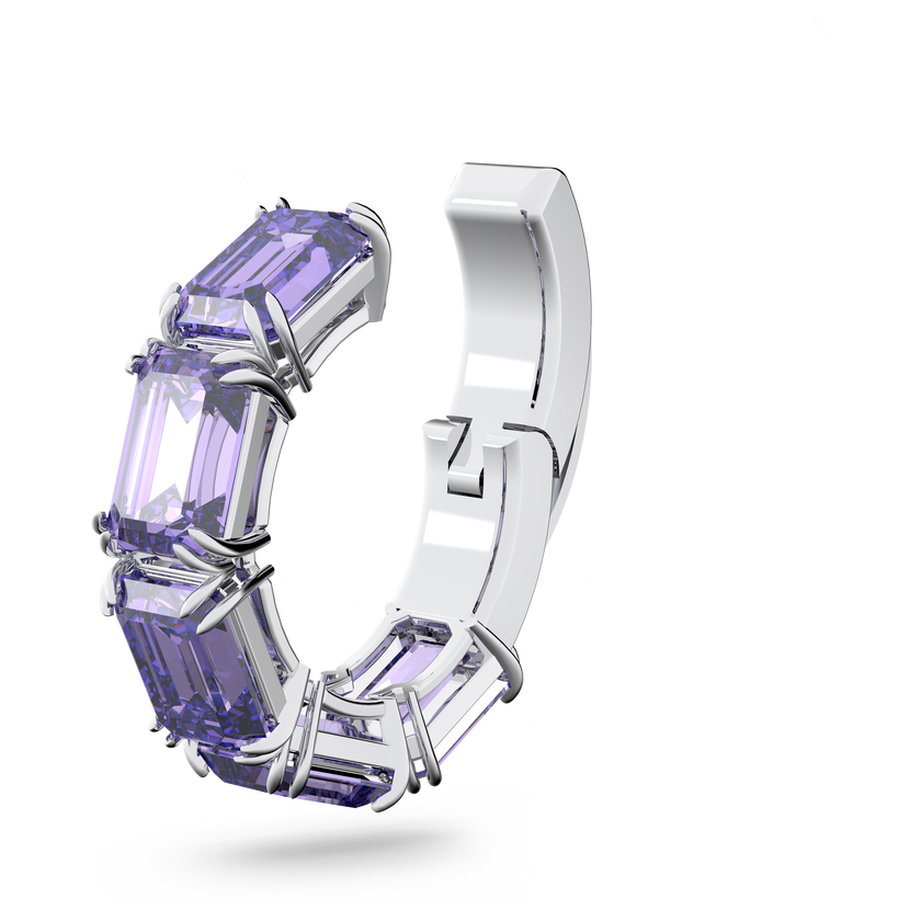 millenia ear cuff  octagon cut swarovski zirconia  purple  rhodium plated