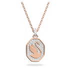 Signum pendant,  White, Rose gold-tone plated