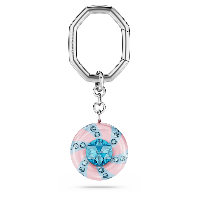 swarovski dulcis key ring  round cut  multicolored  rhodium plated