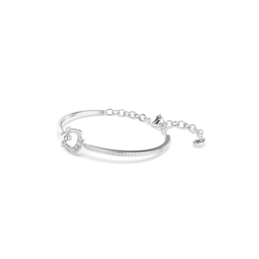swarovski symbolica bracelet  pav   horse shoe  white  rhodium plated