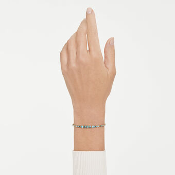 swarovski imber bracelet  round cut  blue  18k gold finish