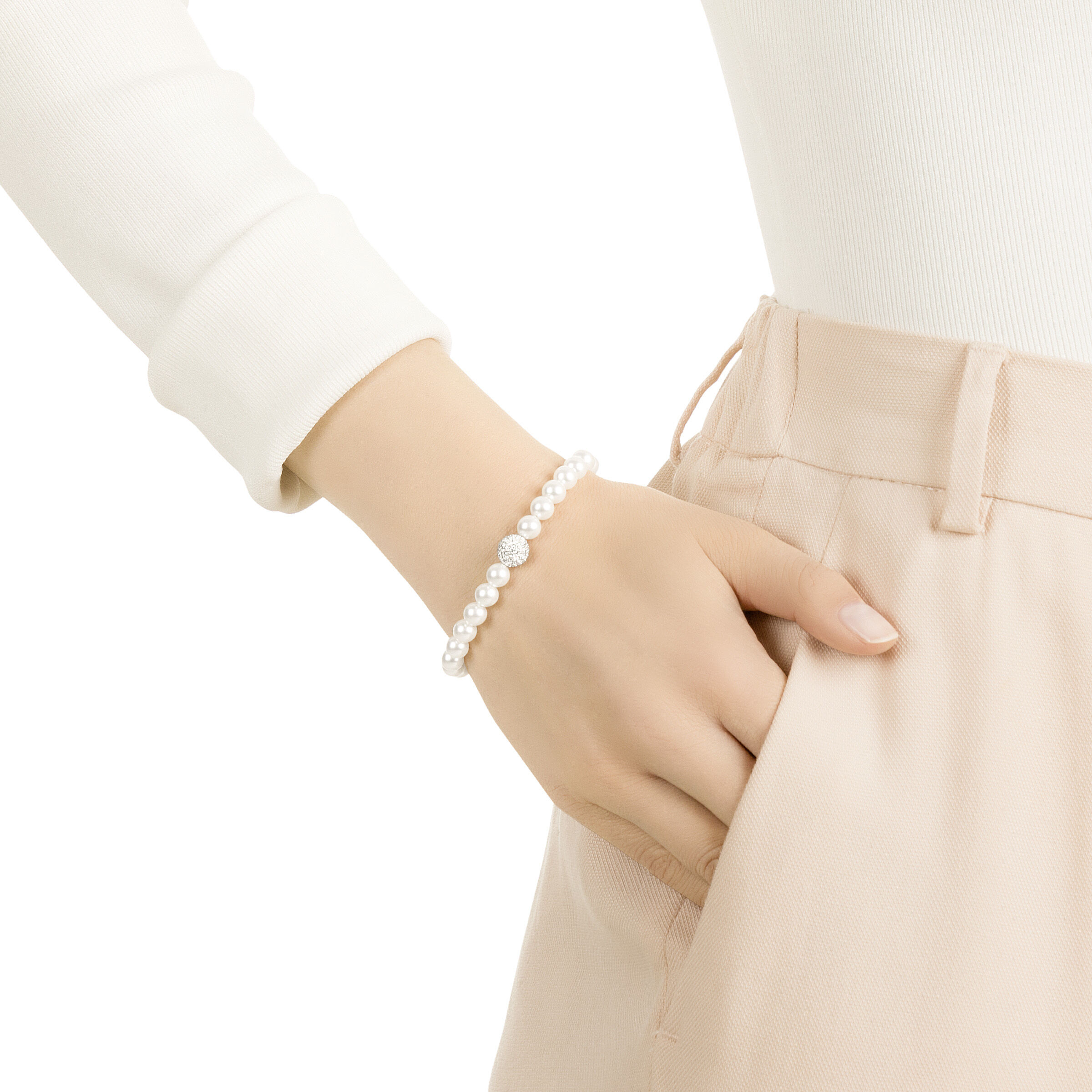 Buy Swarovski Swarovski Remix Collection Crystal Pearl Strand White Rhodium plated