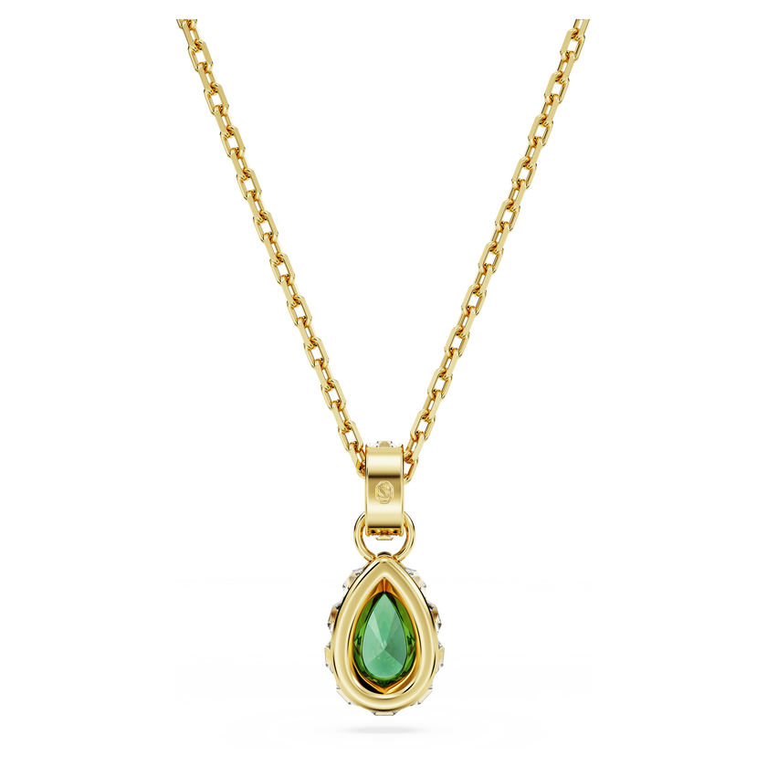 swarovski قلادة chroma، قطع على شكل كمثرى، لون أخضر، طلاء بلون ذهبي