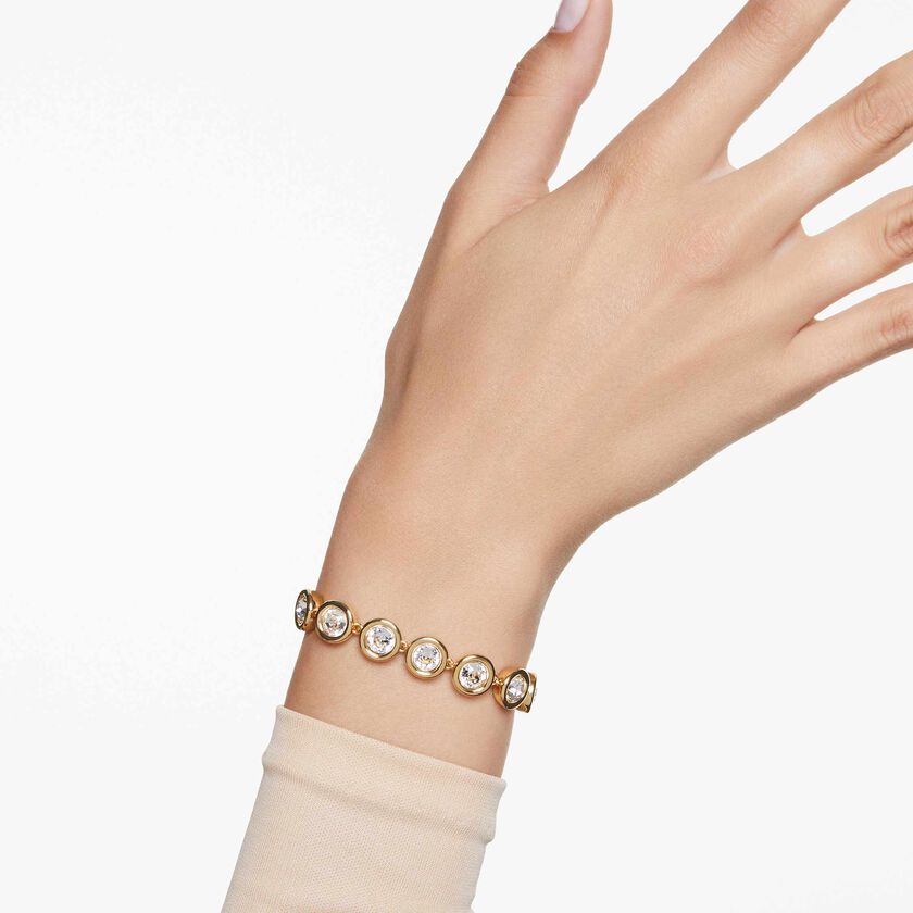 swarovski سوار imber، قطع مُستدير، لون أبيض، طلاء بلون ذهبي