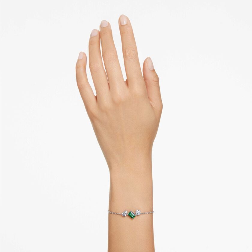 swarovski سوار mesmera، قطع متنوع، لون أخضر، طلاء روديوم