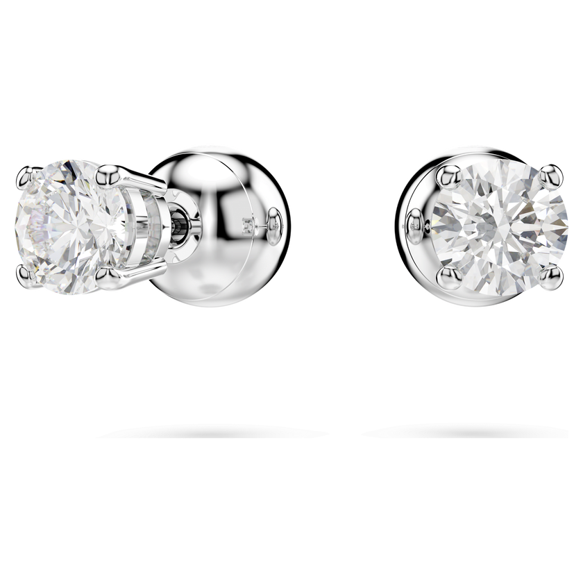 swarovski hyperbola set  crystal pearl  heart  white  rhodium plated