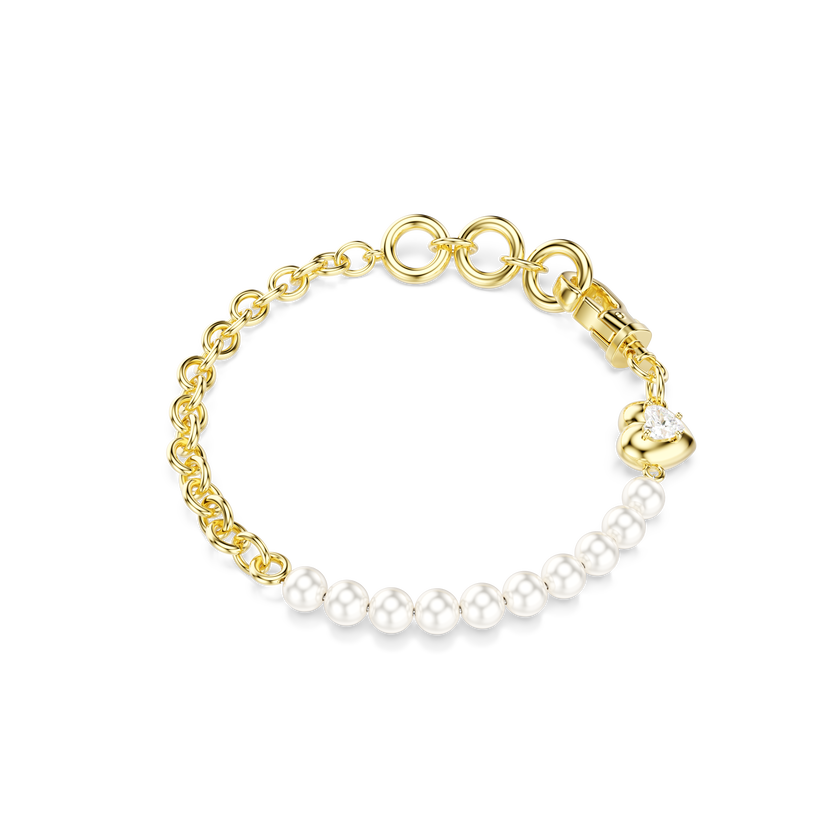 swarovski idyllia bracelet  crystal pearl  white  18k gold finish