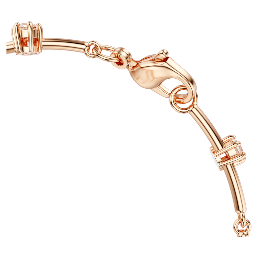 swarovski constella tennis bracelet  crystal pearl  round cuts  white  rose gold tone plated