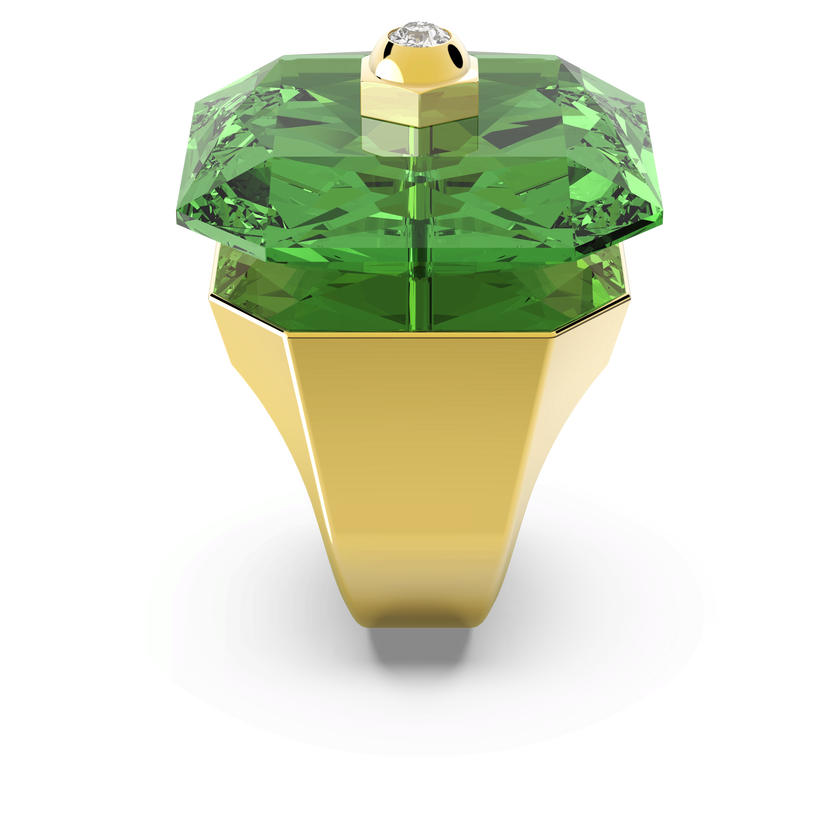 swarovski numina cocktail ring  octagon cut  green  gold tone plated