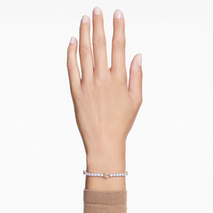 swarovski سوار matrix، قطع متنوع، لون أصفر، طلاء روديوم