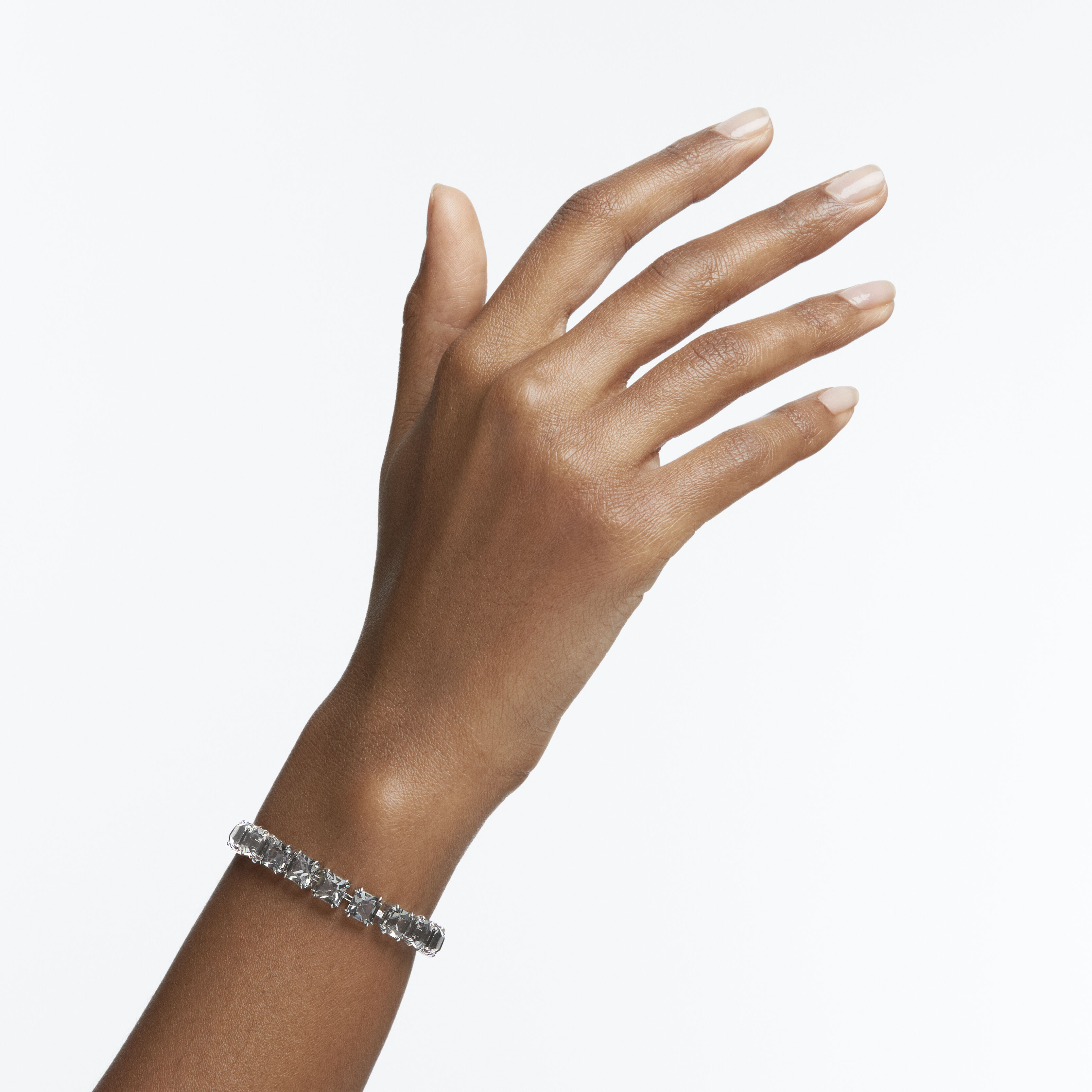 Buy Swarovski Millenia bracelet Articulated Square cut crystals Gray Black Ruthenium plated