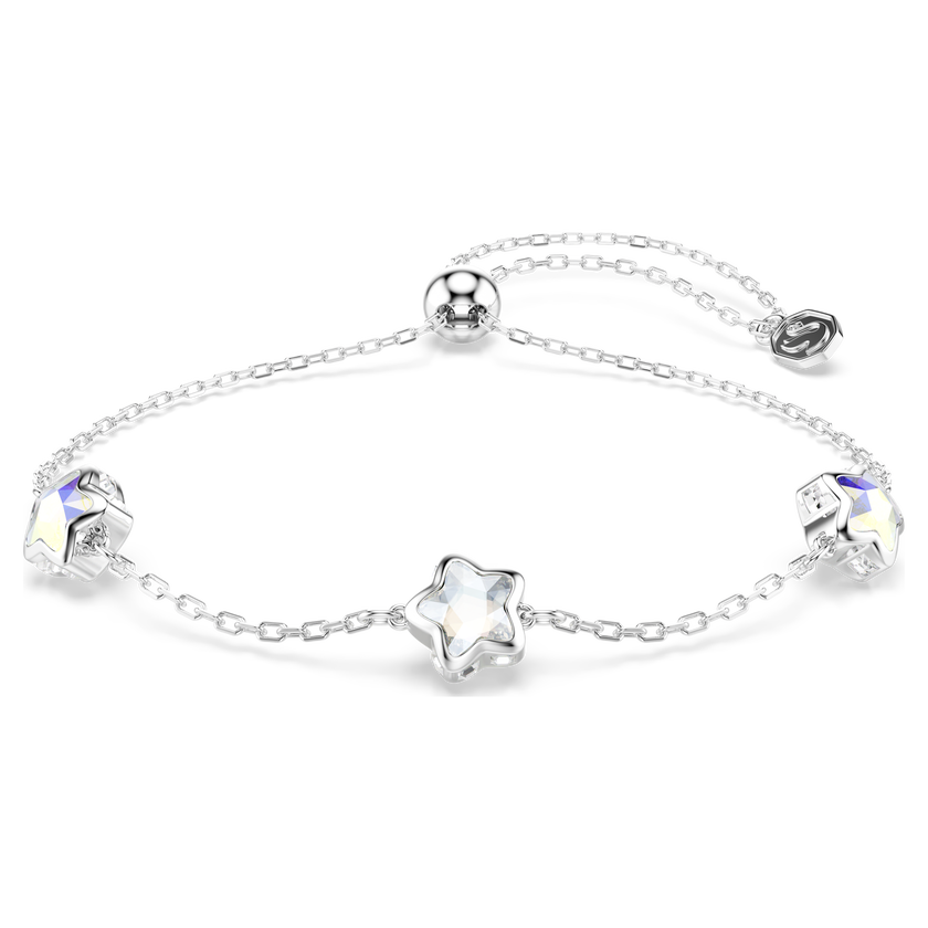 swarovski chroma bracelet  star  white  rhodium plated
