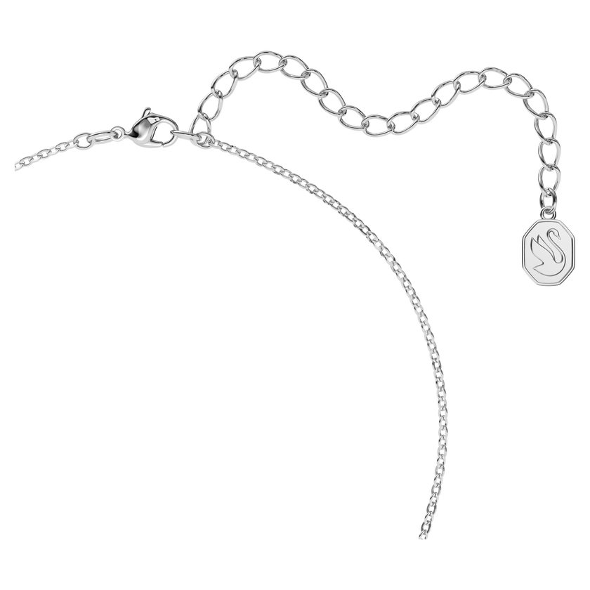 swarovski una necklace  octagon cut  blue  rhodium plated