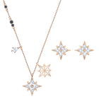 طقم Symbolic Star من سواروفسكي، لون أبيض، طلاء باللون الذهبي الوردي