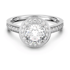swarovski attract light round ring  white  rhodium plating