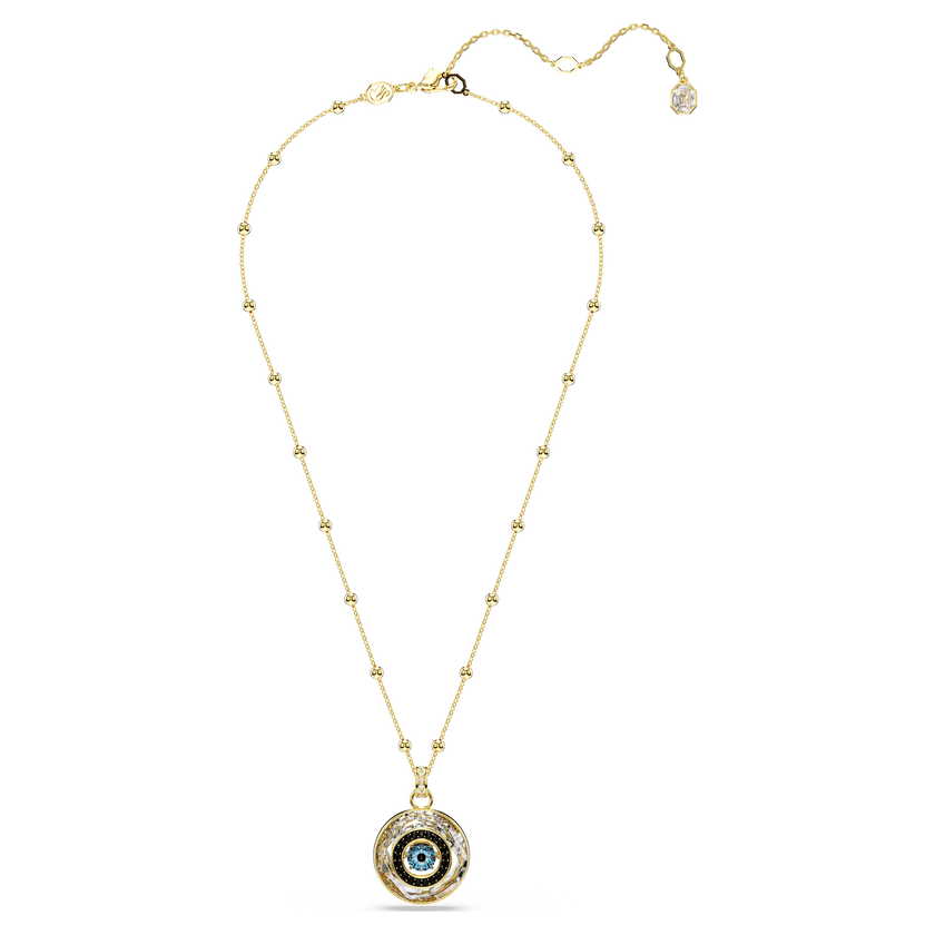 swarovski symbolica pendant  evil eye  medium  multicolored  gold tone plated
