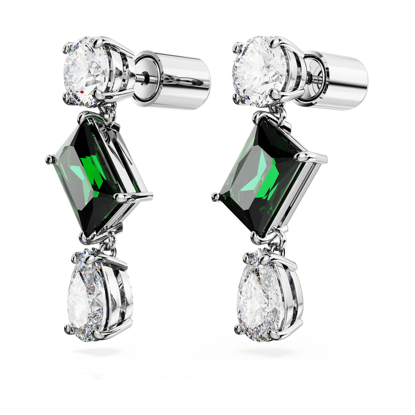 swarovski أقراط متدلية mesmera، قطع متنوع، لون أخضر، طلاء روديوم