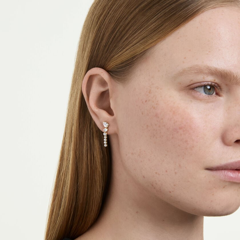 swarovski أقراط متدلية mesmera، قطع متنوع، لون أبيض، لمسة نهائية من الذهب عيار 18 قيراط