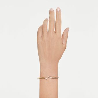swarovski mesmera bangle  mixed cuts  white  18k gold finish