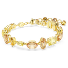 swarovski gema bracelet  mixed cuts  yellow  gold tone plated