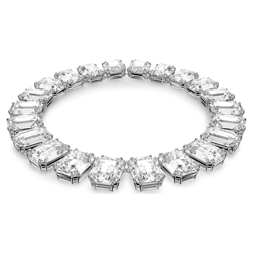 swarovski millenia necklace  octagon cut crystals  white  rhodium plated