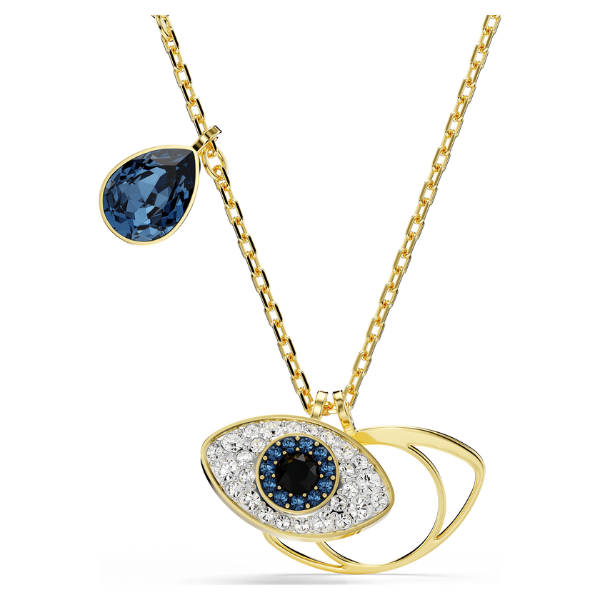 swarovski قلادة symbolica، عين الحسود، لون أزرق، طلاء باللون الذهبي
