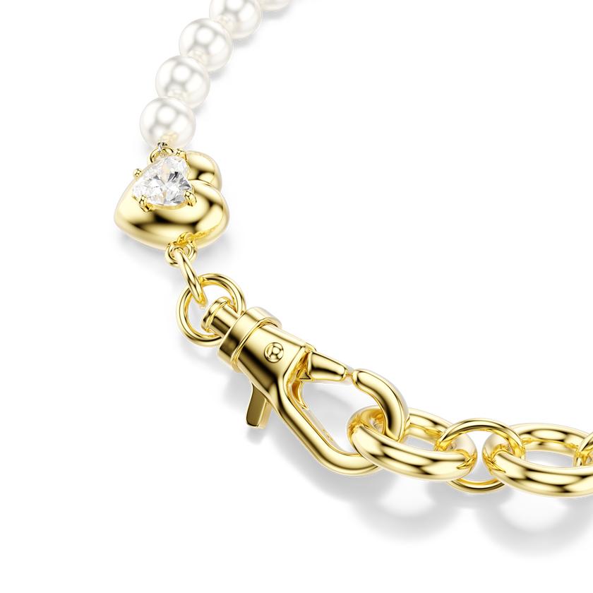 swarovski idyllia bracelet  crystal pearl  white  18k gold finish