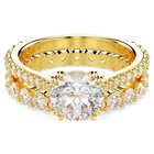 swarovski stilla ring  set  2   round cut  white  18k gold finish