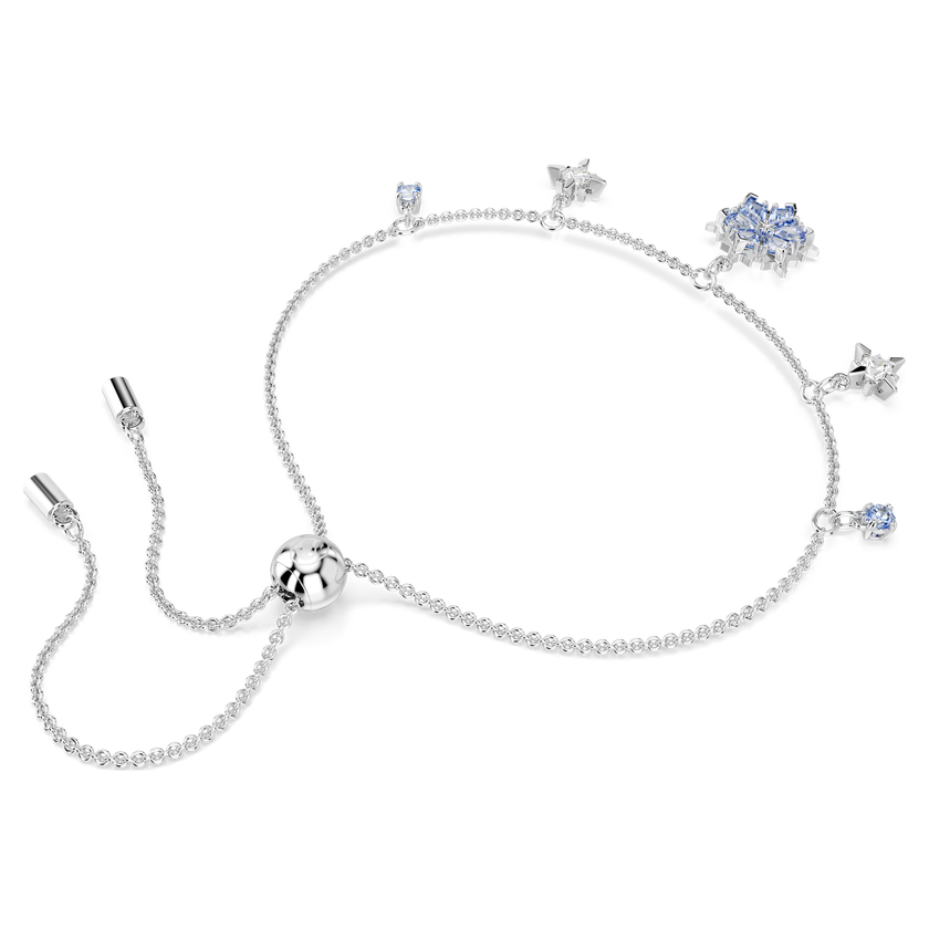 swarovski magic bracelet  snowflake  blue  rhodium plated