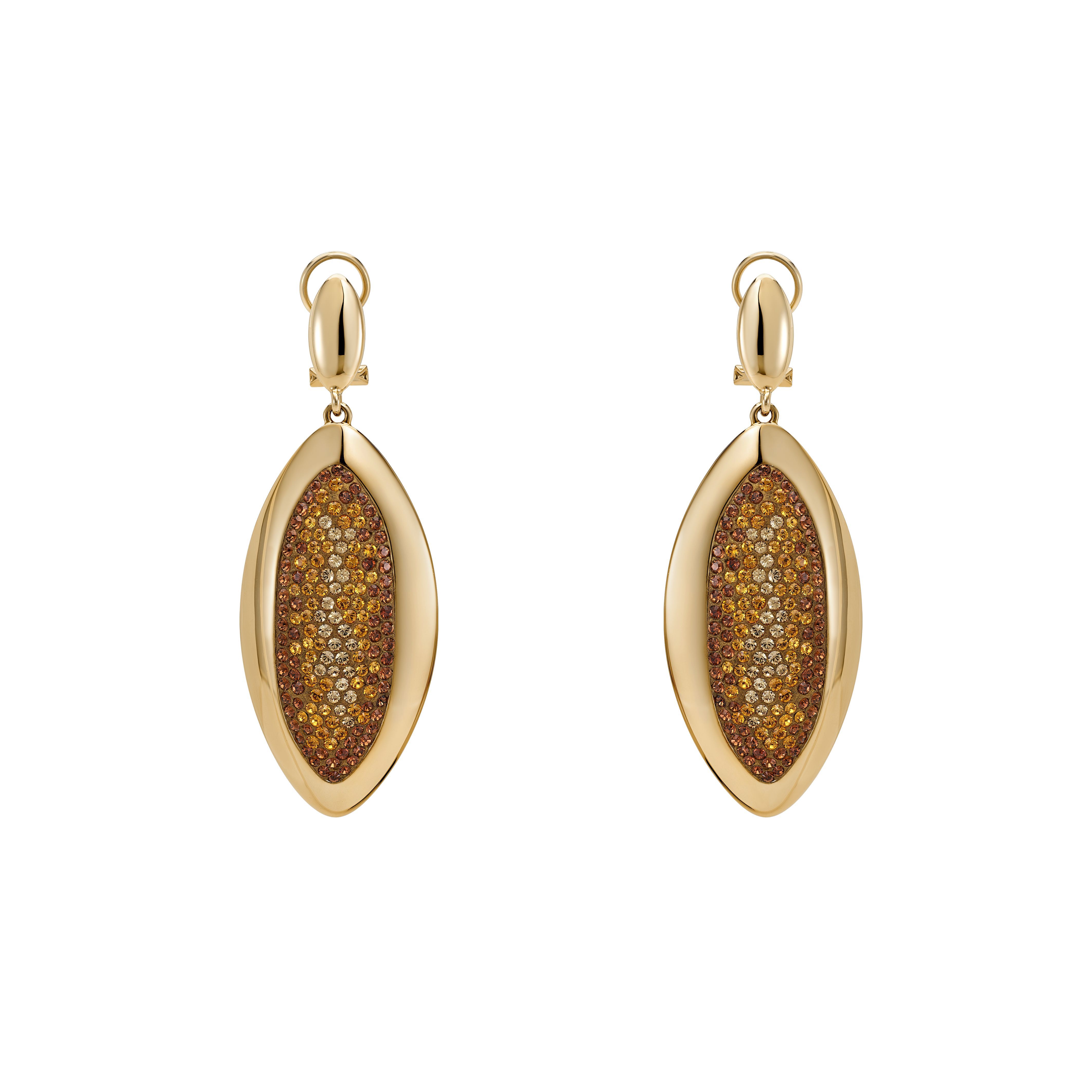 Buy Swarovski Evil Eye Drop Clip Earrings Small Brown Gold tone