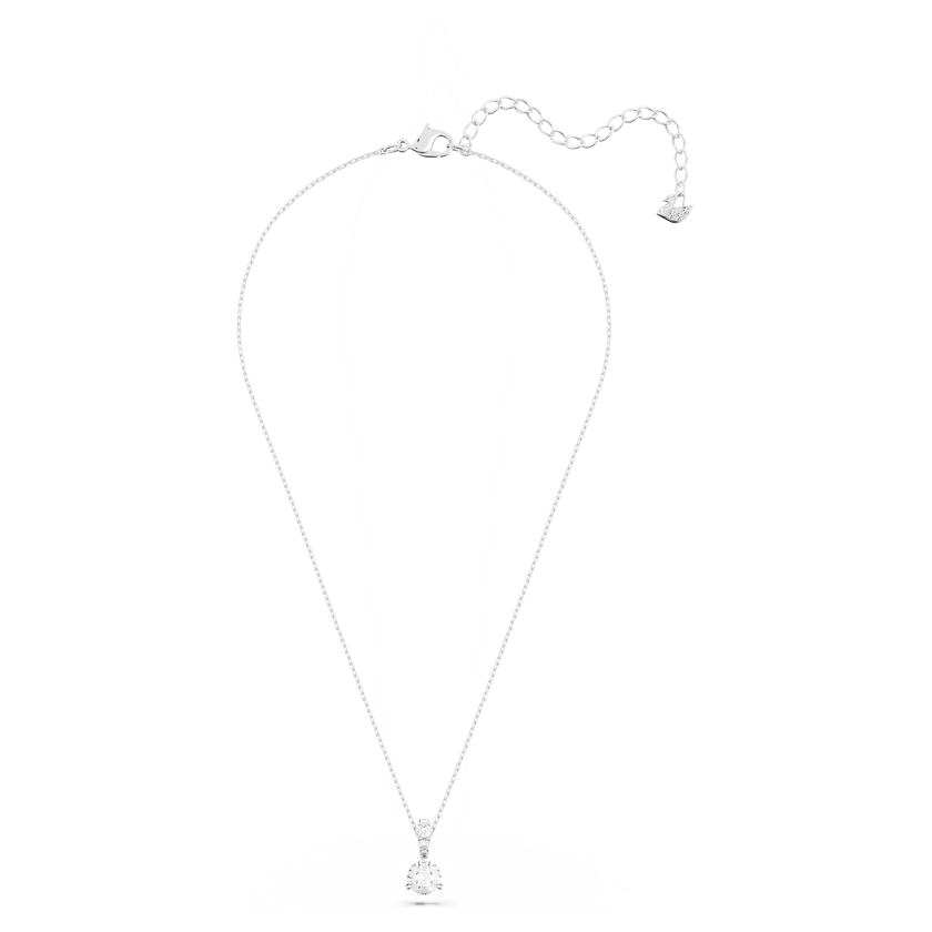 swarovski stilla pendant  round cut  white  rhodium plated