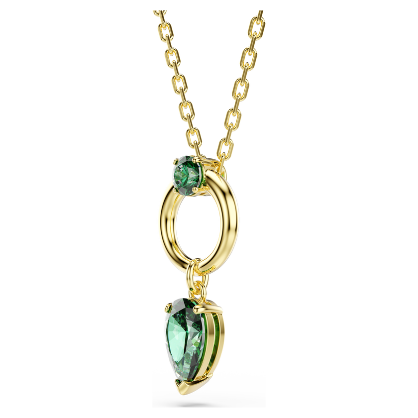 swarovski mesmera pendant  mixed cuts  green  gold tone plated