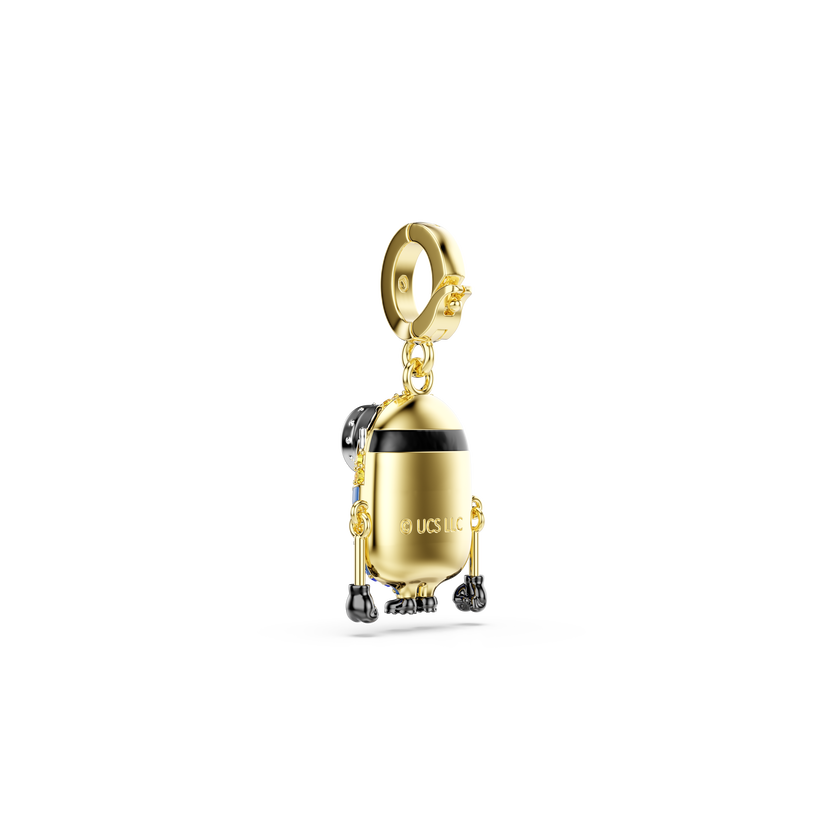 swarovski minions bob charm  pav   multicolored  18k gold finish