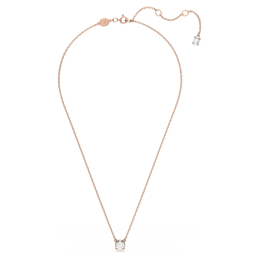 swarovski stilla pendant  round cut  white  rose gold tone plated