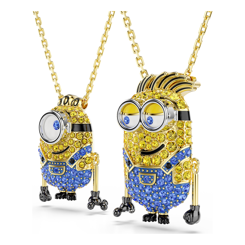 swarovski minions james and henry set  pav   multicolored  gold tone plated