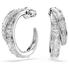 swarovski vienna hoop earrings  mixed cuts  white  rhodium plated