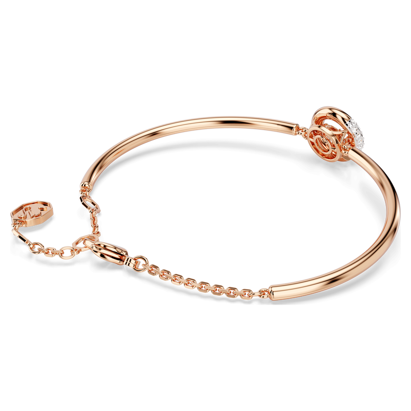 swarovski dextera bangle  round cut  white  rose gold tone plated