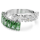 swarovski خاتم matrix، قطع متنوع، لون أخضر، طلاء روديوم