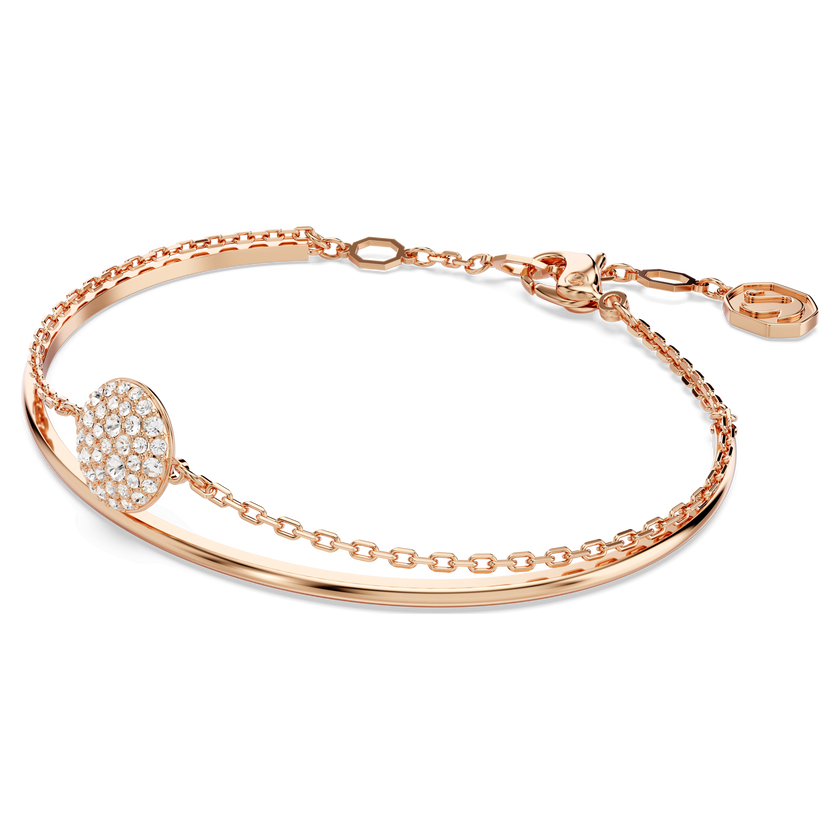 swarovski sublima bangle  white  rose gold tone plated