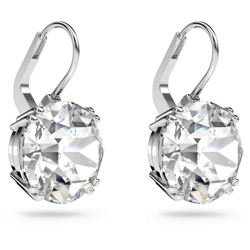 swarovski millenia earrings  round cut crystal  white  rhodium plated