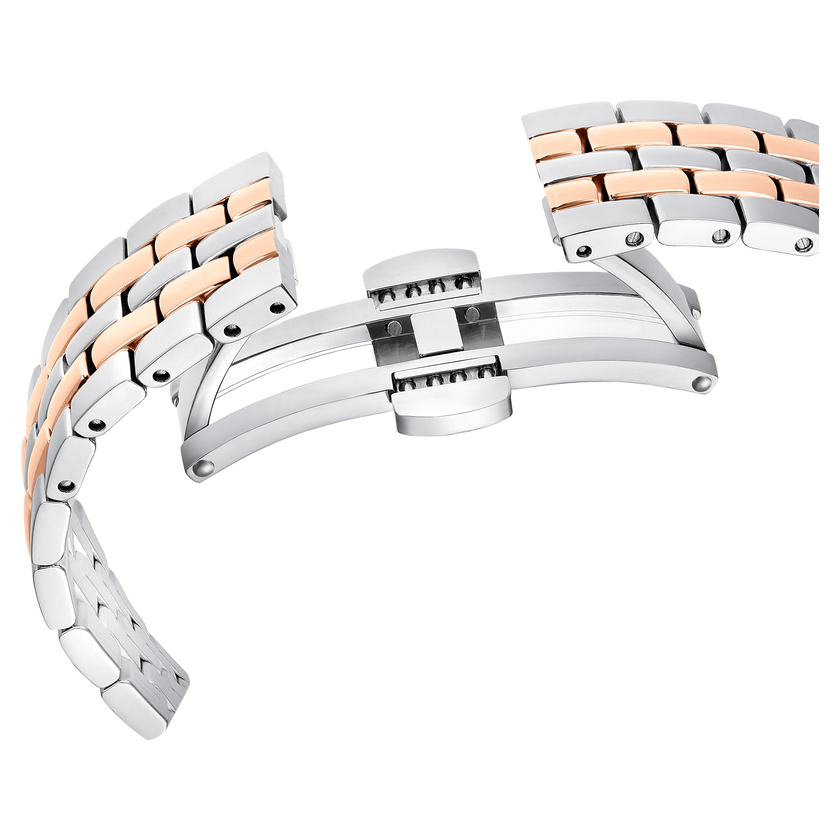 swarovski octea chrono watch  swiss made  metal bracelet  rose gold tone  mixed metal finish