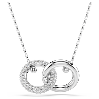 swarovski dextera pendant  interlocking loop  white  rhodium plated