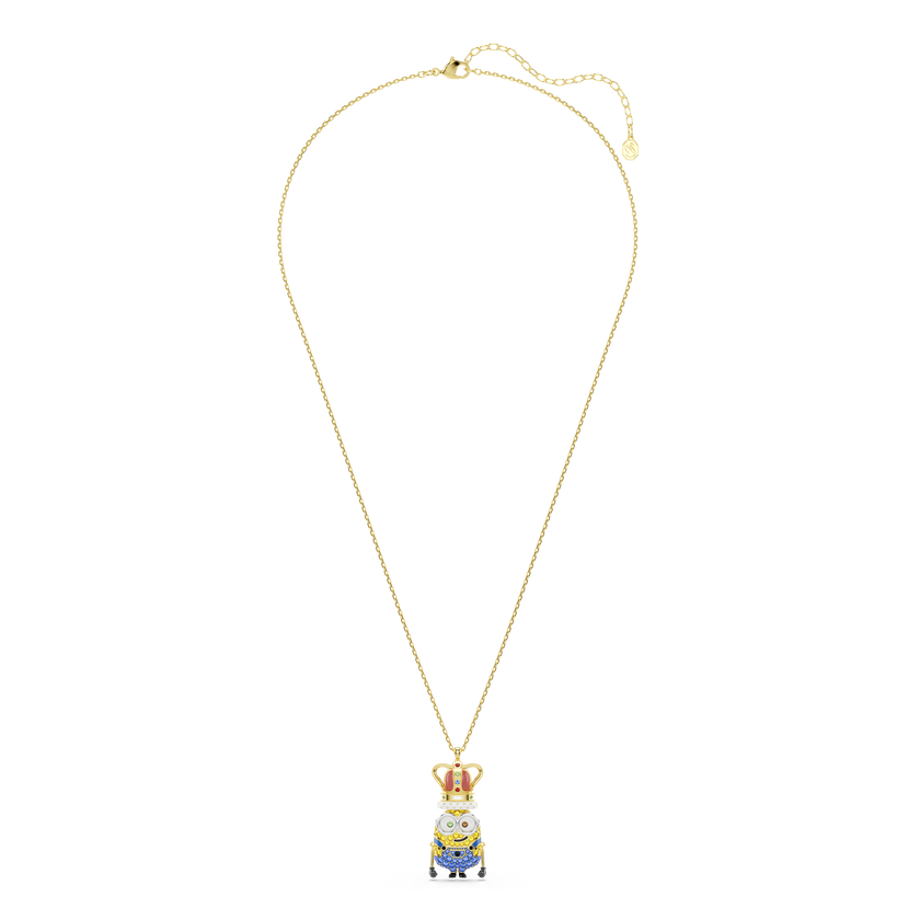 swarovski قلادة minions كينج بوب، ترصيع بافيه، ألوان متعددة، لمسة نهائية من الذهب عيار 18 قيراط