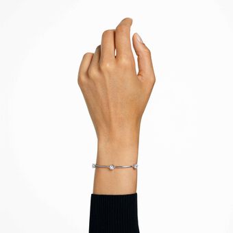 swarovski constella bangle  round cut  white  rhodium plated