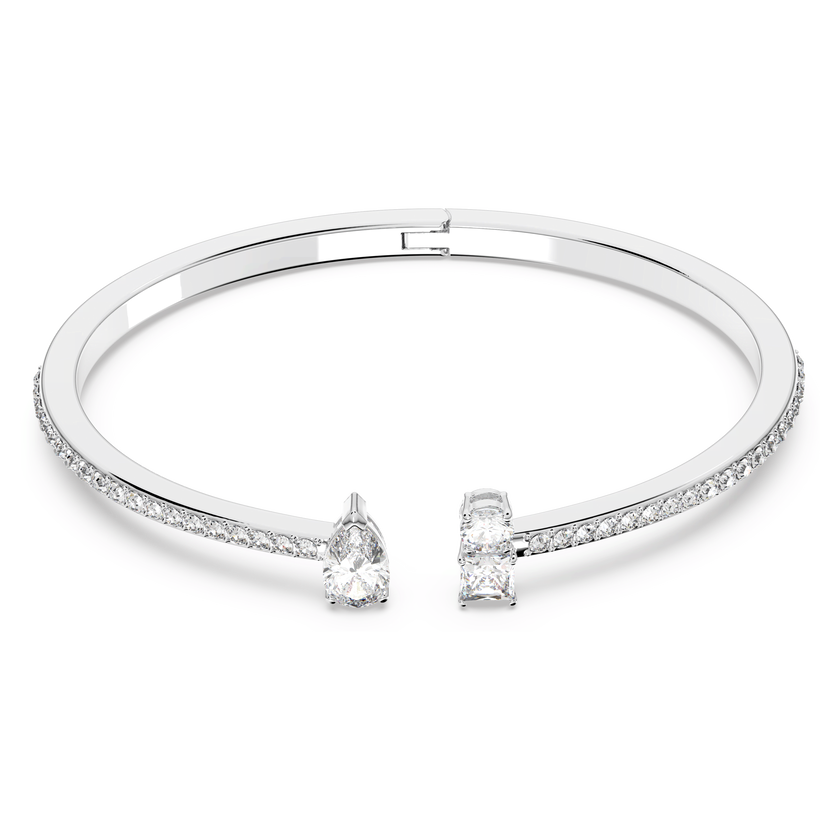 swarovski mesmera cuff  mixed cuts  white  rhodium plated