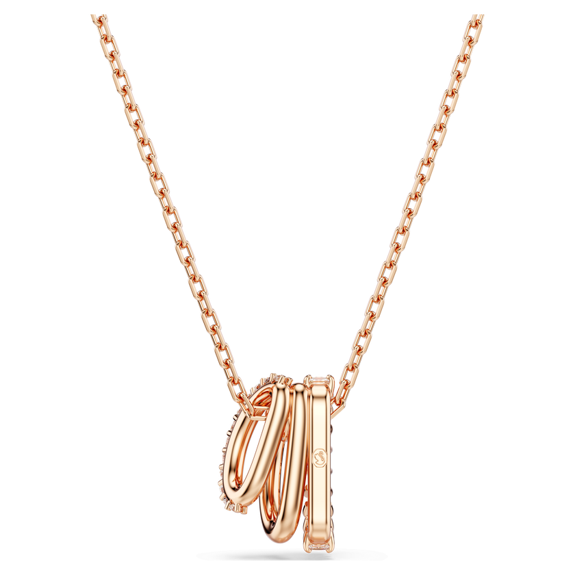 swarovski hyperbola pendant  mixed cuts  white  rose gold tone plated