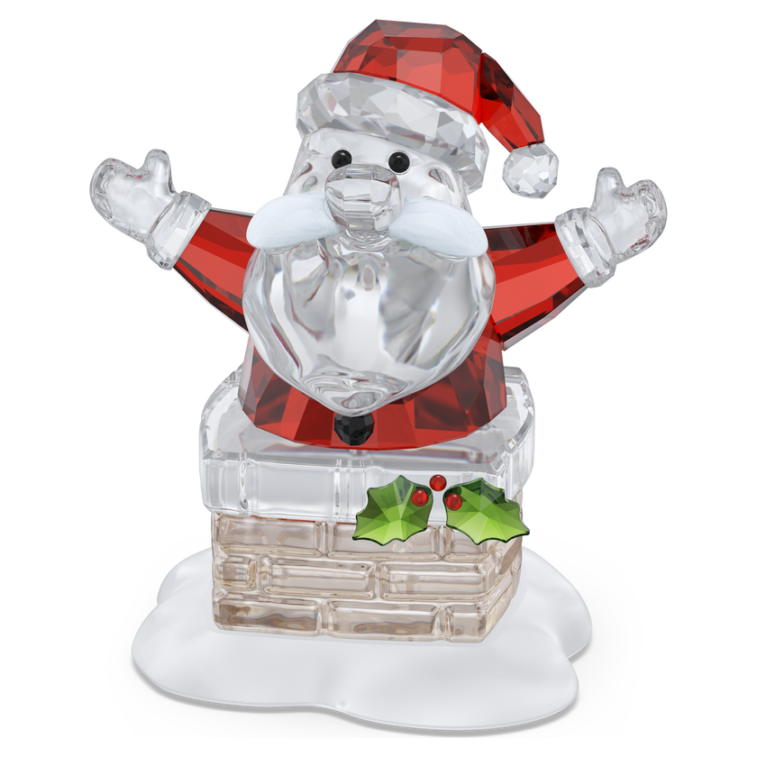 swarovski holiday cheers santa claus and chimney
