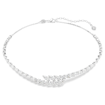 swarovski عقد mesmera، قطع ماركيز، لون أبيض، طلاء روديوم